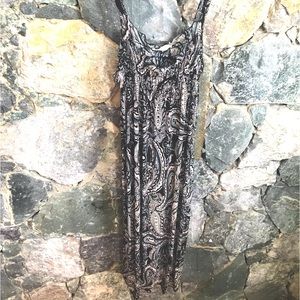 03 XXL Black and white boho Print maxi dress